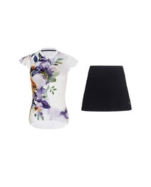 RIVANELLE krátky dres a sukňa - MISS FLOWERY - čierna/biela/viacfarebná